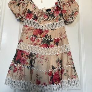 Melody Floral Tiered-Frill Mini Dress (US 6) 
Zimmermann Size 2